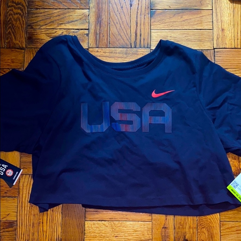 NWT Nike USA navy cropped shirt size: 1X